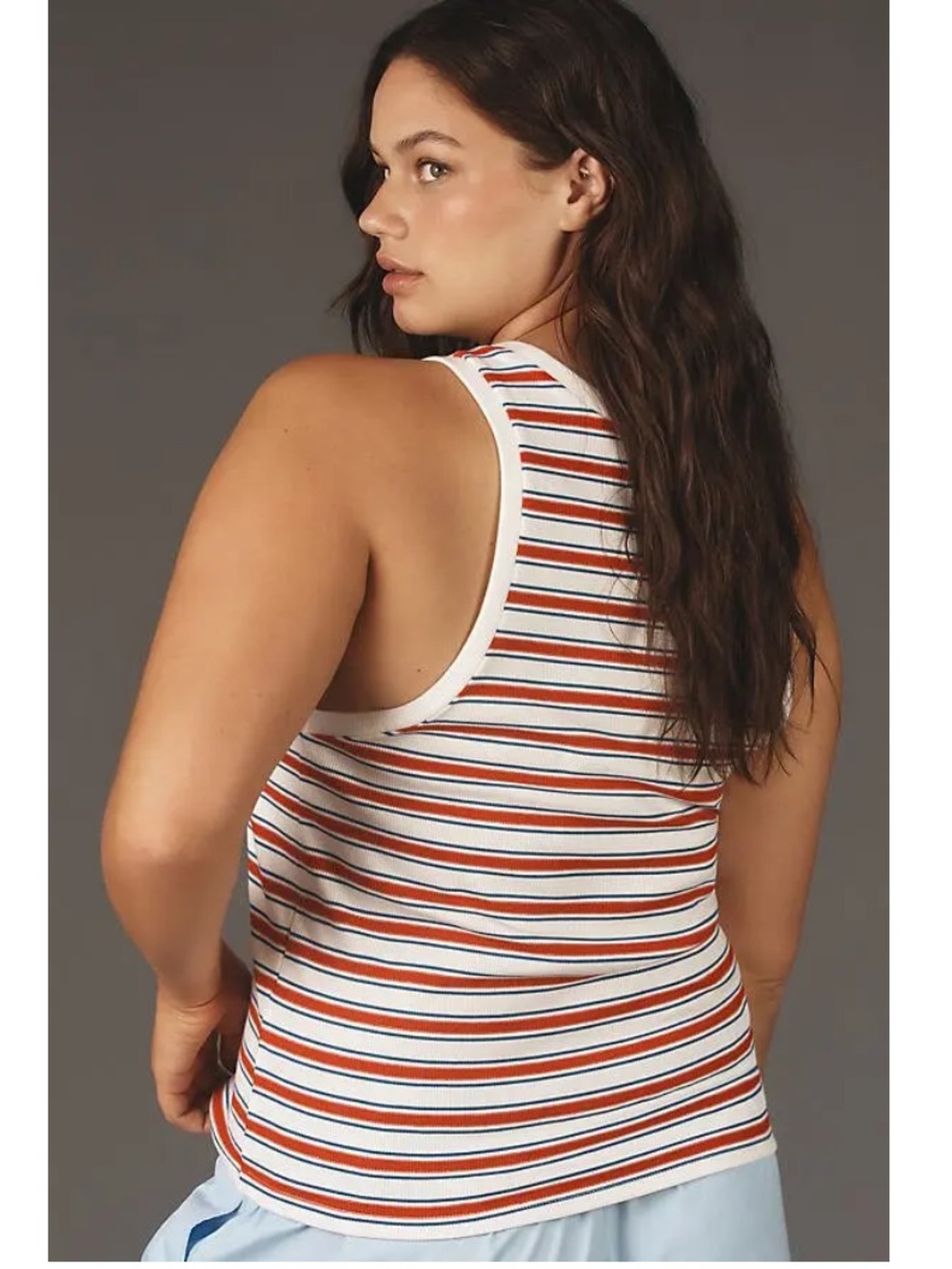 Maeve White Ribbed Tank - Picture 6 of 12
